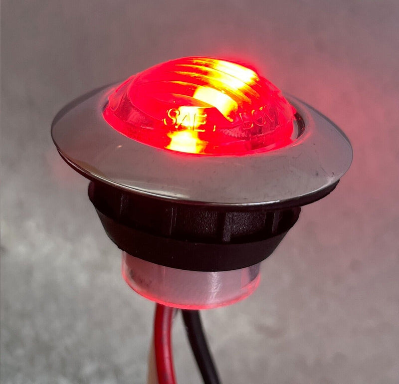 Load image into Gallery viewer, 3/4 Inch Clear Lens LED Light - RED LED DOT SAE Approved Running/Signal Light
