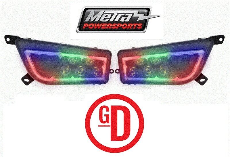 Load image into Gallery viewer, EXTREME LED HALO HEADLIGHTS FOR 2017 POLARIS GENERAL 1000 BLUETOOTH COLOR CHANGE
