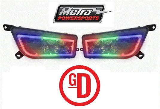 EXTREME LED HALO HEADLIGHTS FOR 2017 POLARIS GENERAL 1000 BLUETOOTH COLOR CHANGE