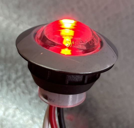 3/4 Inch Clear Lens LED Light - RED LED DOT SAE Approved Running/Signal Light