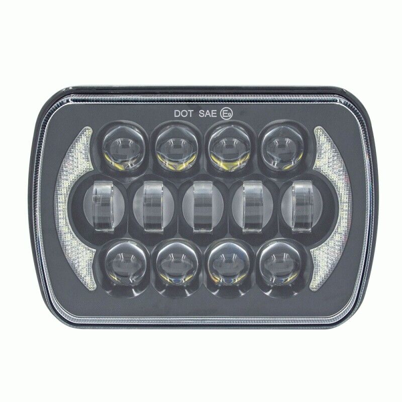 Load image into Gallery viewer, 5x7 Rectangle Sealed Beam Headlight LED Headlight Black Housing Set of 2
