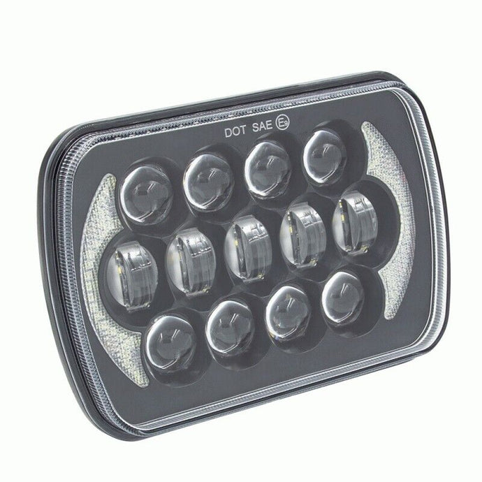 5x7 Sealed Beam Headlight LED Headlight Black Housing Set of 2 High Quality