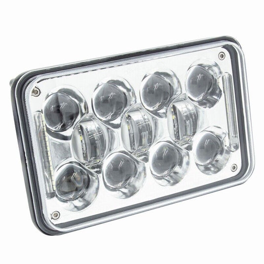 4x6 Sealed Beam Headlight LED Headlight Chrome Housing Set of 2 High Quality