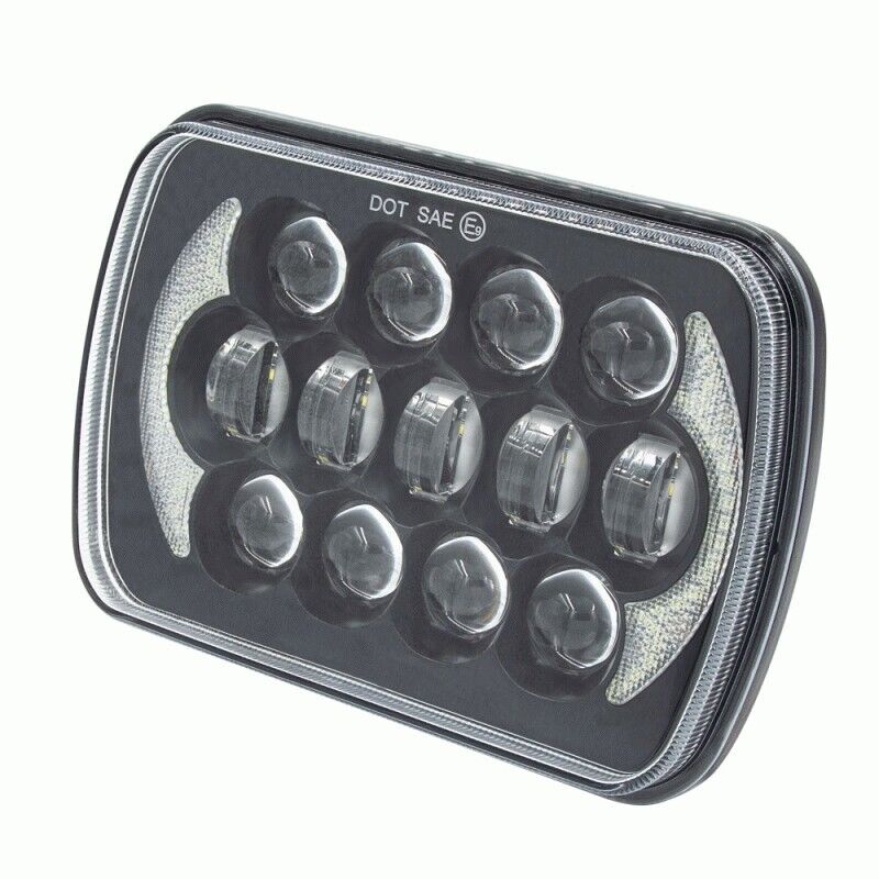 Load image into Gallery viewer, 5x7 Rectangle Sealed Beam Headlight LED Headlight Black Housing Set of 2
