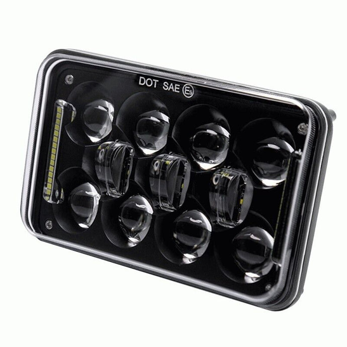 4x6 Sealed Beam Headlight LED Headlight Black Housing Set of 2 High Quality