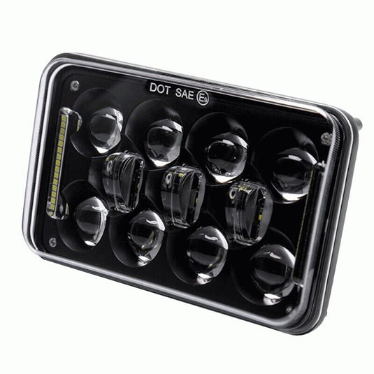 4x6 Sealed Beam Headlight LED Headlight Black Housing Set of 2 High Quality