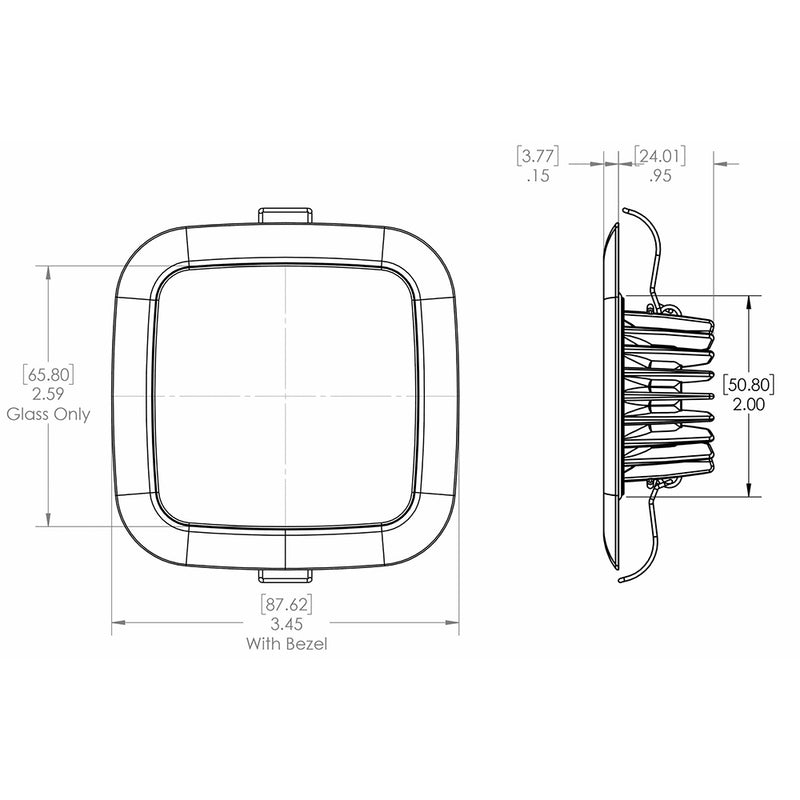 Load image into Gallery viewer, Lumitec Square Mirage Down Light - Warm White Dimming - Hi-CRI - Polished Bezel [116119]
