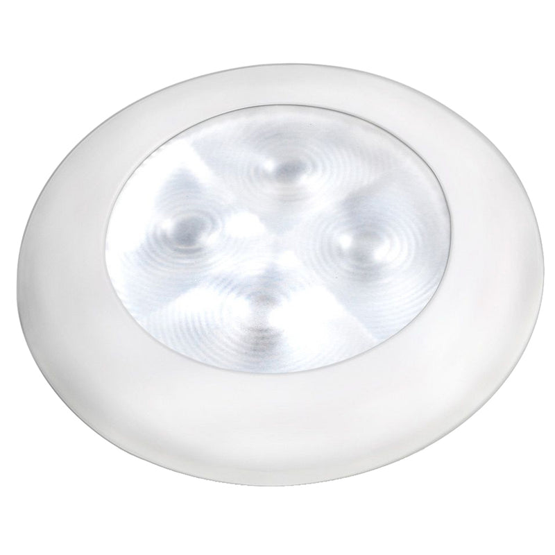 Load image into Gallery viewer, Hella Marine Slim Line LED &#39;Enhanced Brightness&#39; Round Courtesy Lamp - White LED - White Plastic Bezel - 12V [980500541]
