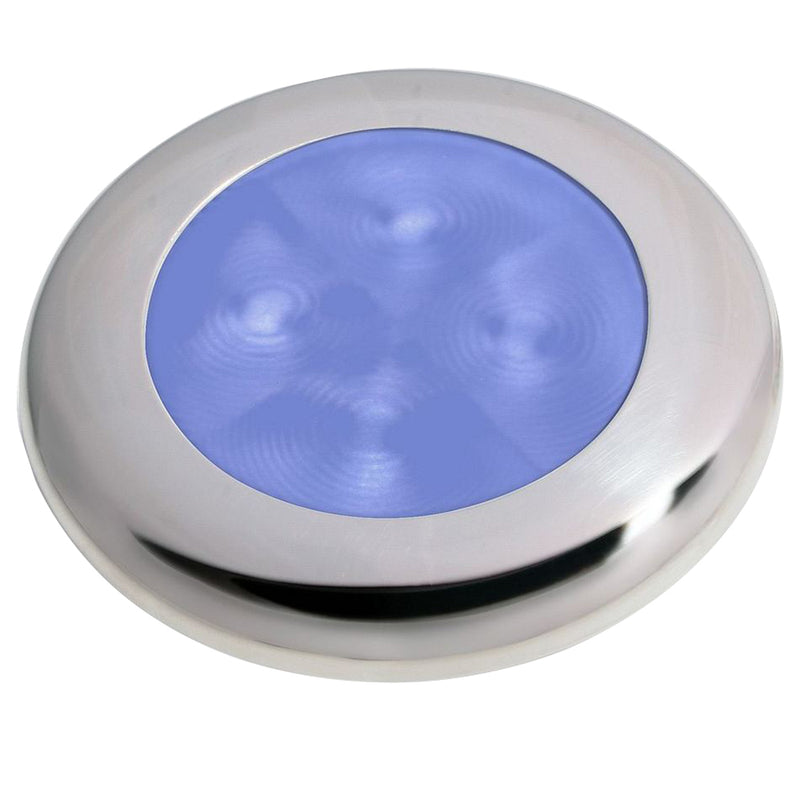 Load image into Gallery viewer, Hella Marine Polished Stainless Steel Rim LED Courtesy Lamp - Blue [980503221]
