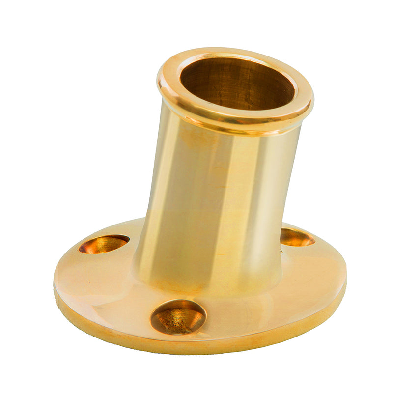 Load image into Gallery viewer, Whitecap Top-Mounted Flag Pole Socket Polished Brass - 3/4&quot; ID [S-5001B]
