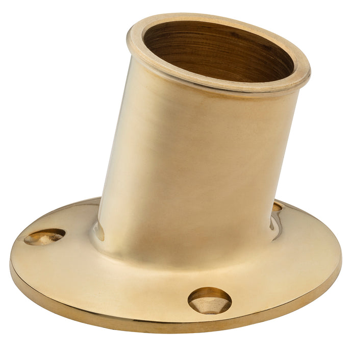 Whitecap Top-Mounted Flag Pole Socket - Polished Brass - 1-1/4