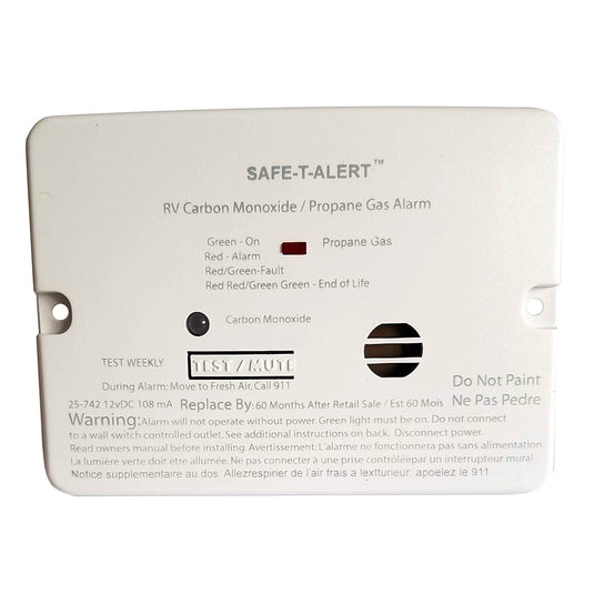 Safe-T-Alert Combo Carbon Monoxide Propane Alarm - Flush Mount - Mini - White [25-742-WHT]