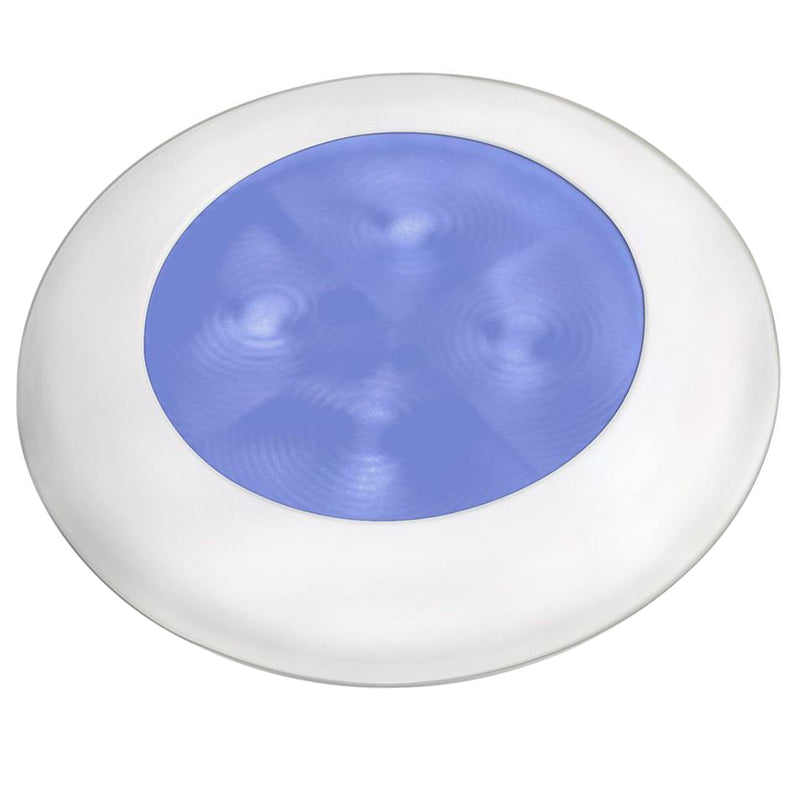 Load image into Gallery viewer, Hella Marine Blue LED Round Courtesy Lamp - White Bezel - 24V [980503241]
