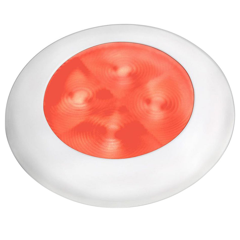 Load image into Gallery viewer, Hella Marine Red LED Round Courtesy Lamp - White Bezel - 24V [980508241]
