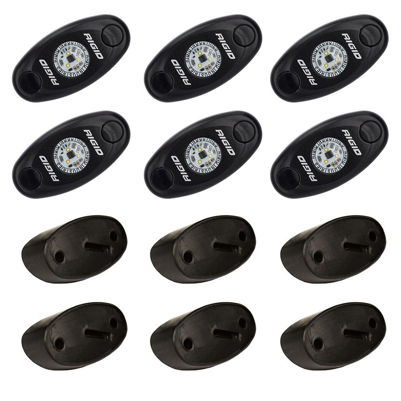 Load image into Gallery viewer, RIGID Industries A-Series Rock Light Kit - 6 Cool White Lights - Black [400253]
