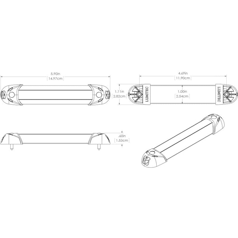 Load image into Gallery viewer, Lumitec Mini Rail2  6&quot; LED Utility Light - Spectrum RGBW - Brushed Finish [101545]
