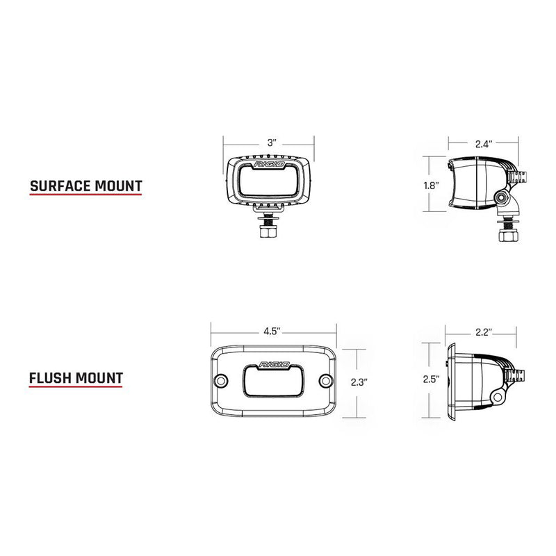 Load image into Gallery viewer, RIGID Industries SR-M Series Pro Diffused Flush Mount - Black [922513]
