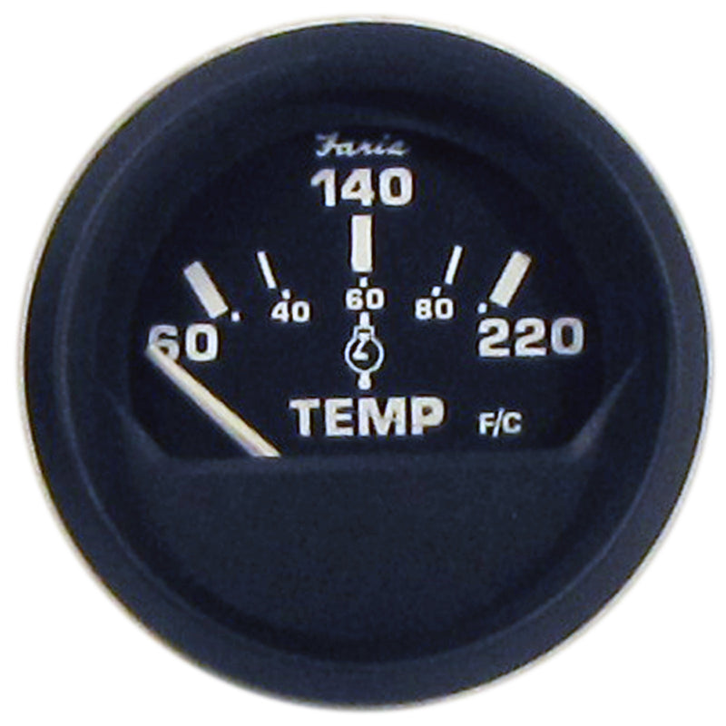 Load image into Gallery viewer, Faria Euro Black 2&quot; Cylinder Head Temperature Gauge (60 to 220 F) with Sender [12819]
