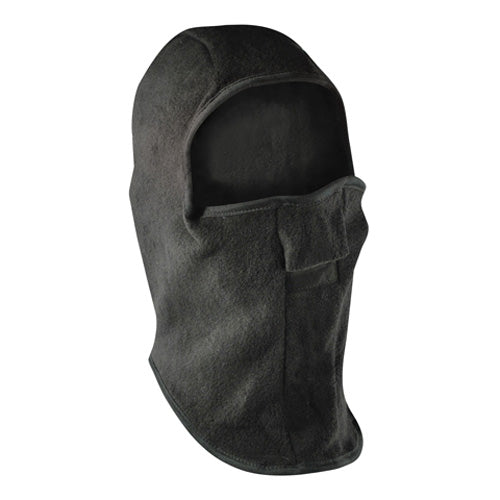 BALACLAVA, FLEECE, VELCRO CLOSURE, BLACK