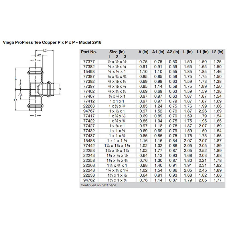 Load image into Gallery viewer, Viega ProPress 1/2&quot; Copper Tee - Triple Press Connection - Smart Connect Technology [77377]
