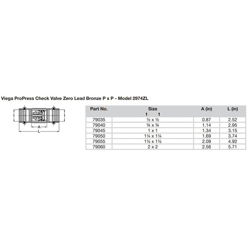 Load image into Gallery viewer, Viega ProPress 1-1/4&quot; Zero Lead Check Valve - Double Press Connection - Smart Connect Technology [79050]
