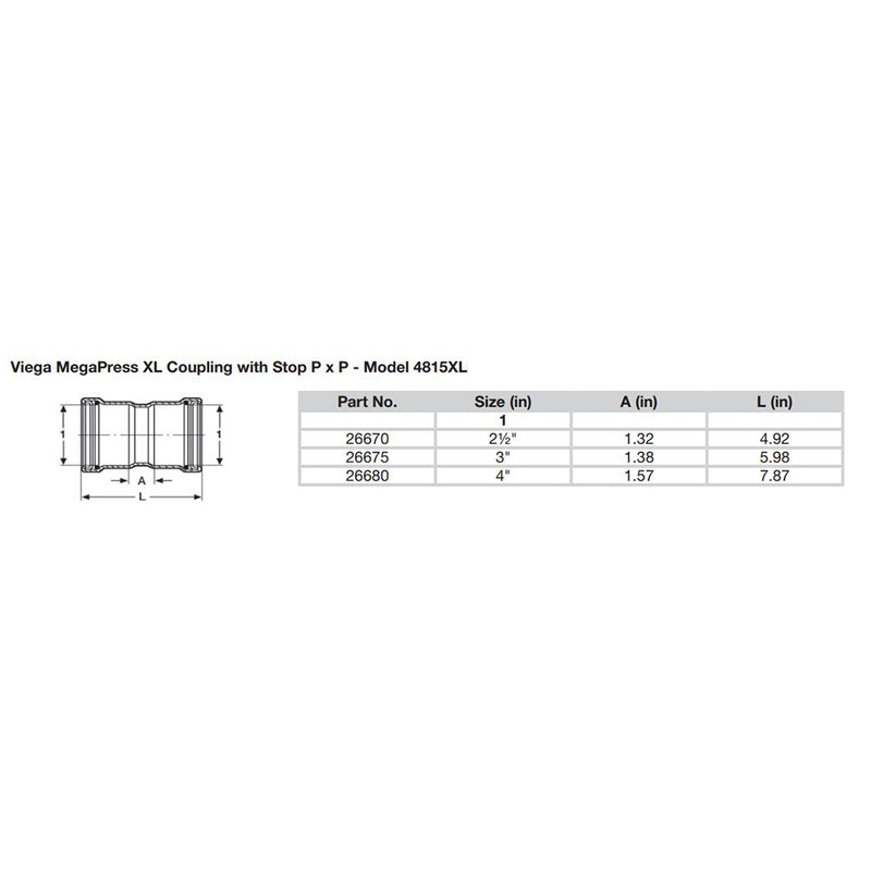 Load image into Gallery viewer, Viega MegaPress 4&quot; Carbon Steel Coupling w/Stop w/FMK Double Press Connection - Smart Connect Technology [26680]
