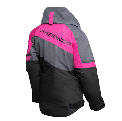 KATAHDIN GEAR RECON JACKET WOMENS, BLACK/GREY/PINK - 2X-LARGE