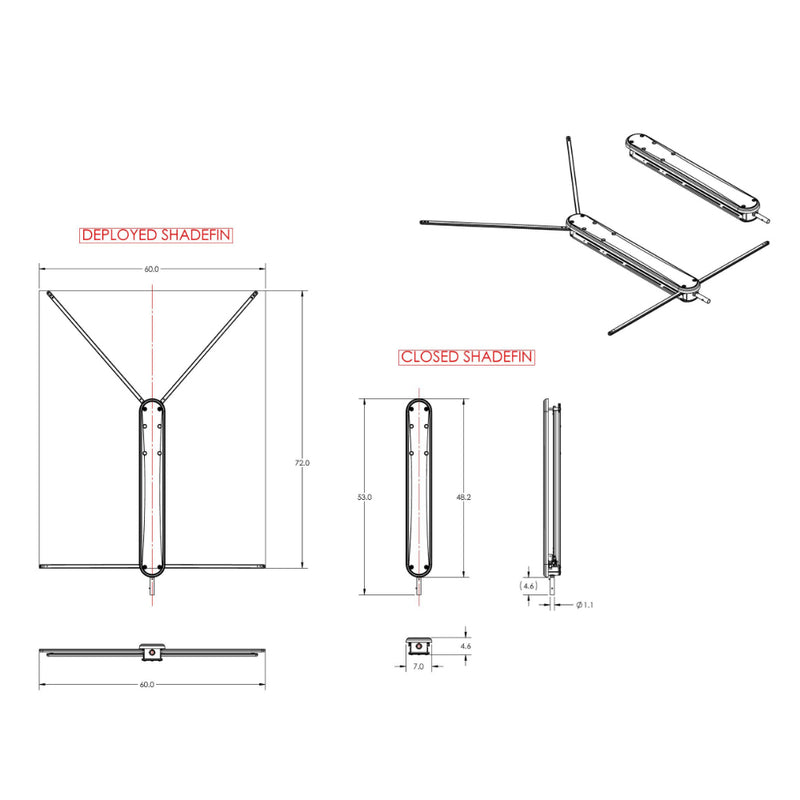 Load image into Gallery viewer, TACO ShadeFin w/White Fabric, Case  Fixed Rod Holder Mount Kit [T10-3000-3]
