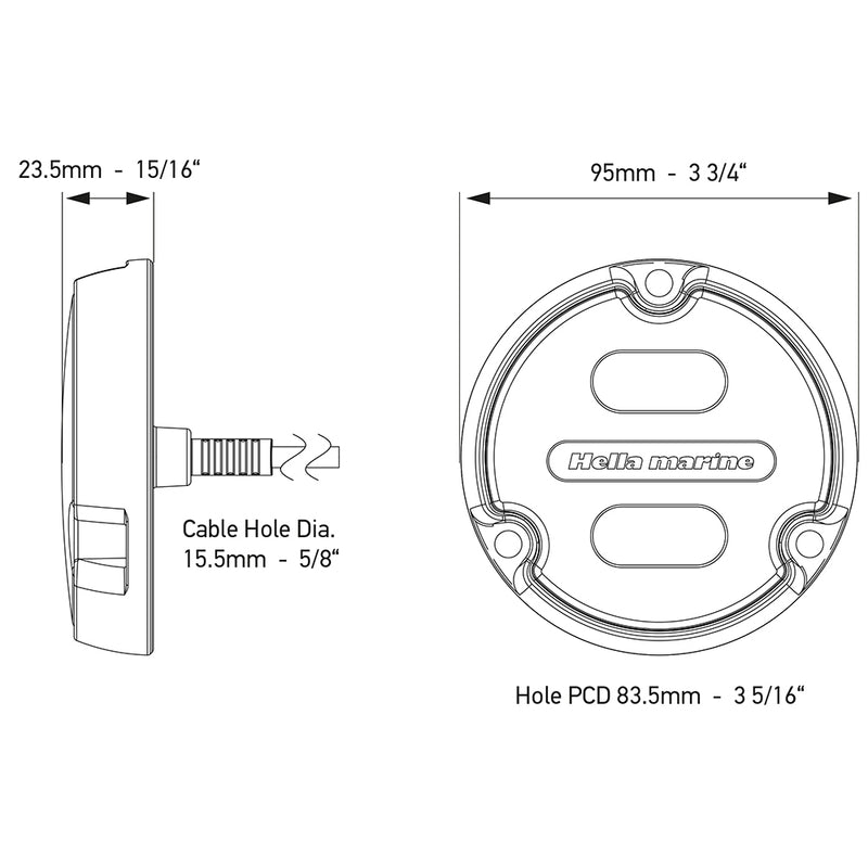 Load image into Gallery viewer, Hella Marine Apelo A1 Blue White Underwater Light - 1800 Lumens - Black Housing - Charcoal Lens [016145-001]
