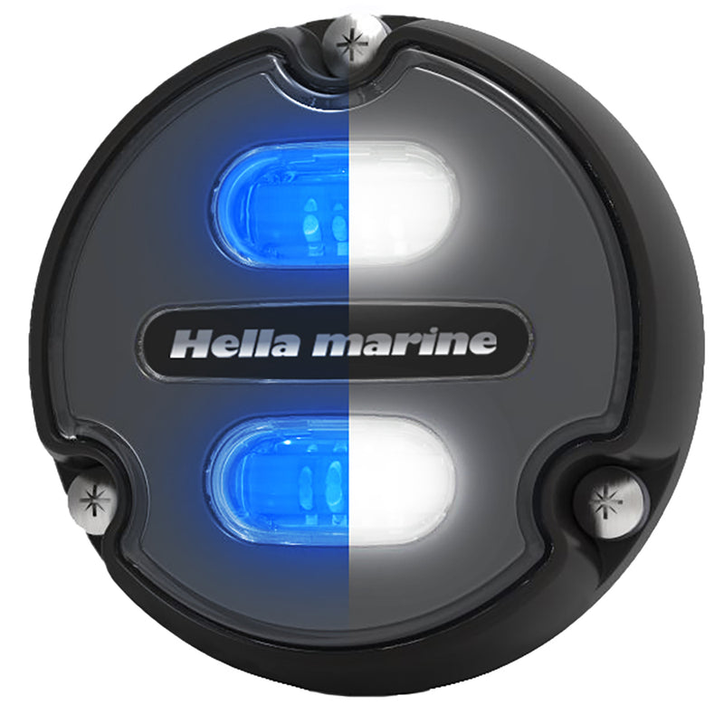 Load image into Gallery viewer, Hella Marine Apelo A1 Blue White Underwater Light - 1800 Lumens - Black Housing - Charcoal Lens [016145-001]
