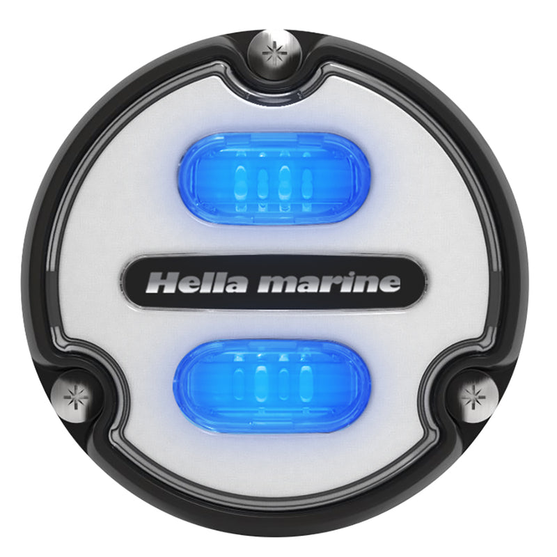 Load image into Gallery viewer, Hella Marine Apelo A1 Blue White Underwater Light - 1800 Lumens - Black Housing - White Lens [016145-011]
