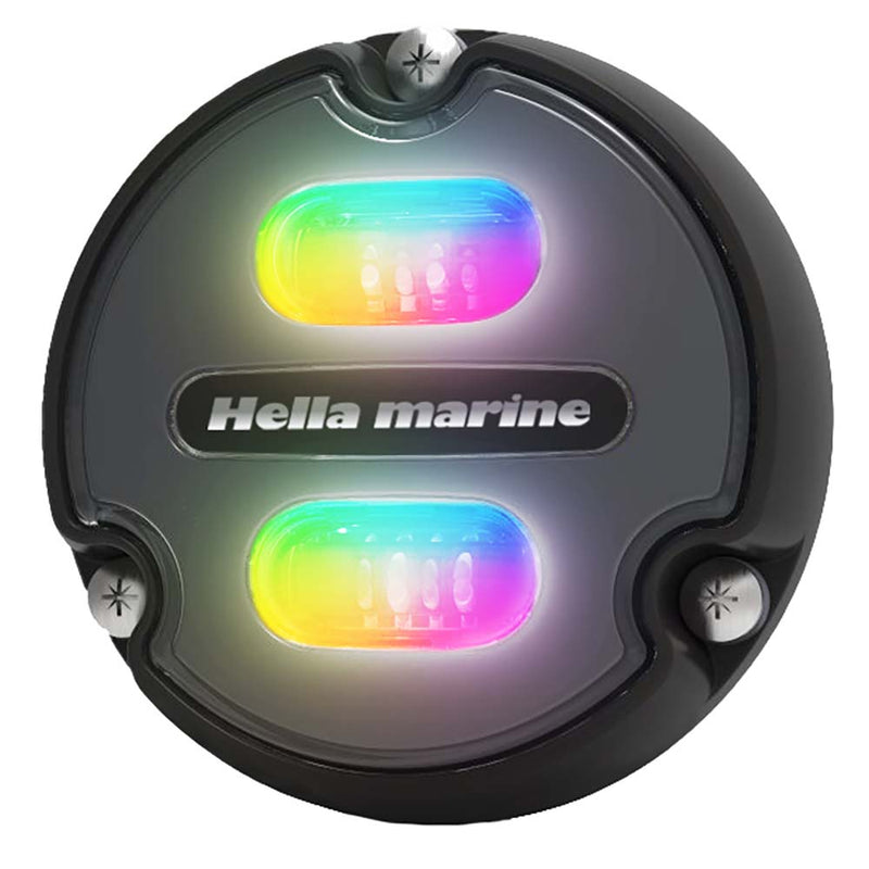 Load image into Gallery viewer, Hella Marine Apelo A1 RGB Underwater Light - 1800 Lumens - Black Housing - Charcoal Lens [016146-001]
