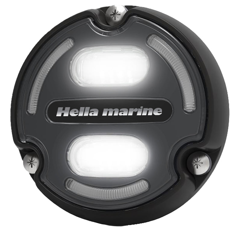 Load image into Gallery viewer, Hella Marine Apelo A2 Blue White Underwater Light - 3000 Lumens - Black Housing - Charcoal Lens w/Edge Light [016147-001]
