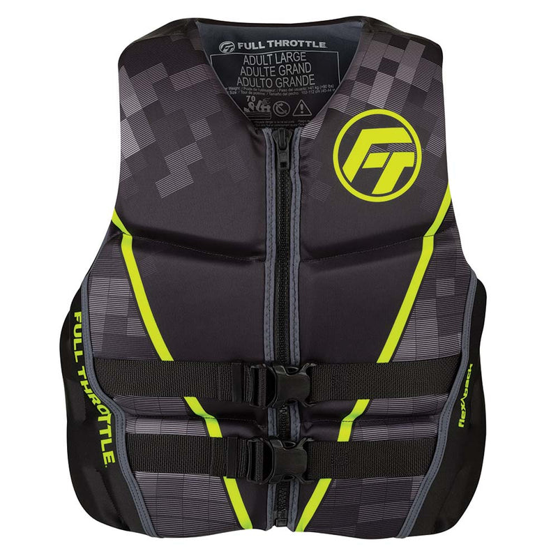 Load image into Gallery viewer, Full Throttle Mens Rapid-Dry Flex-Back Life Jacket - M - Black/Green [142500-400-030-22]
