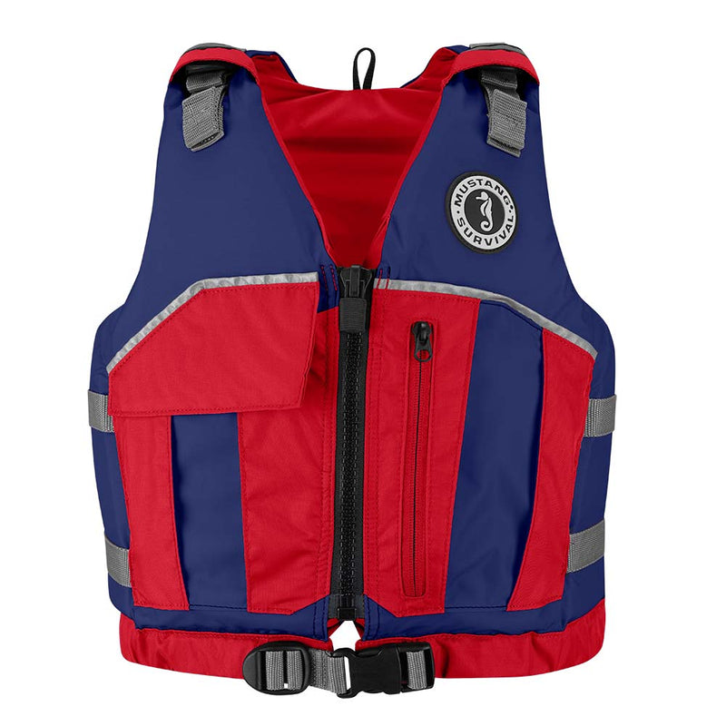 Load image into Gallery viewer, Mustang Youth Reflex Foam Vest - Navy Blue/Red [MV7030-80-0-216]
