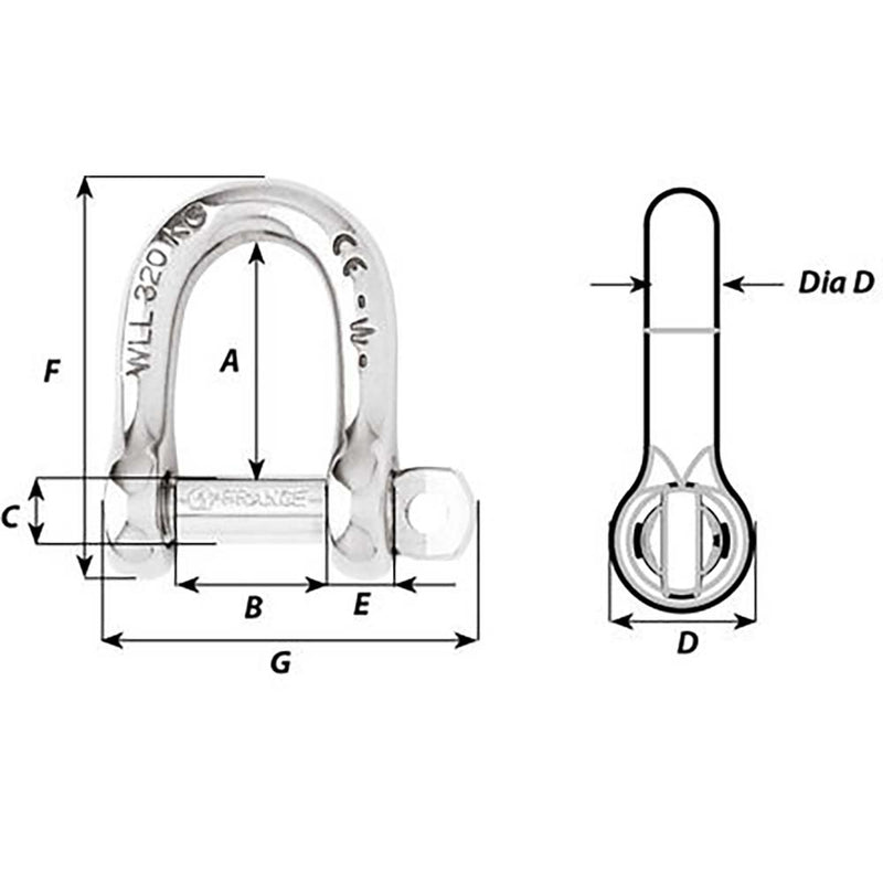 Load image into Gallery viewer, Wichard Self-Locking D Shackle - Diameter 6mm - 1/4&quot; [01203]
