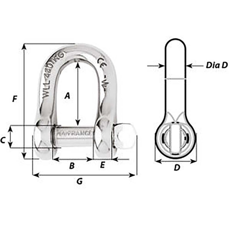 Load image into Gallery viewer, Wichard Captive Pin D Shackle - Diameter 4mm - 5/32&quot; [01401]
