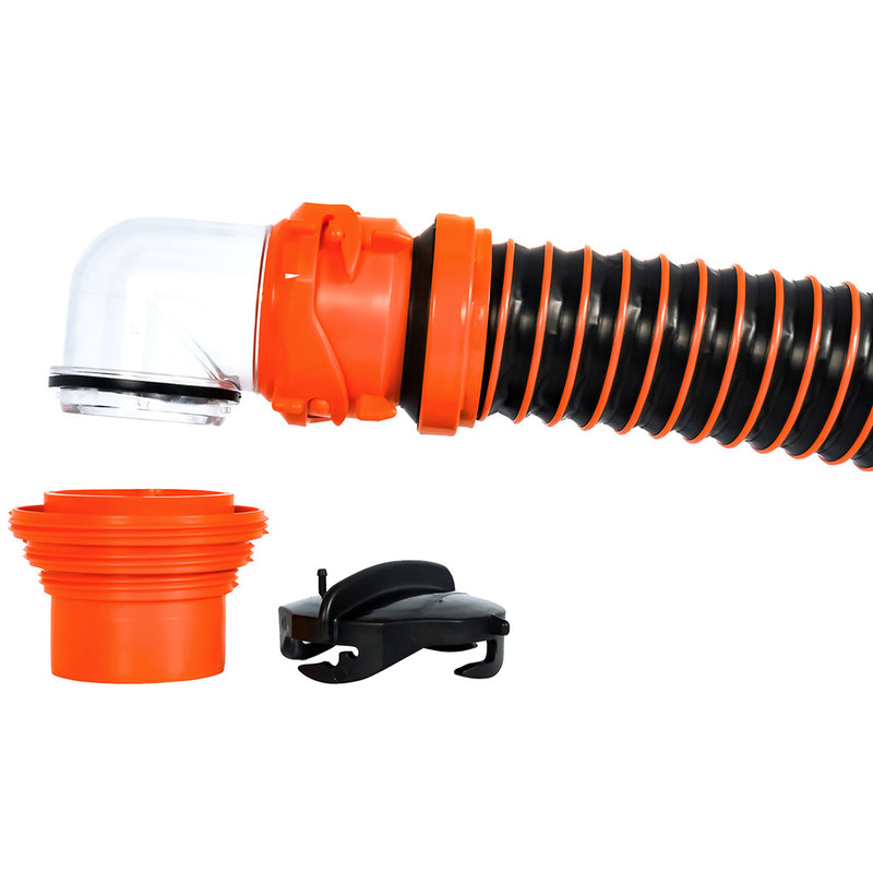 Load image into Gallery viewer, Camco RhinoEXTREME 15 Sewer Hose Kit w/ Swivel Fitting 4 In 1 Elbow Caps [39859]
