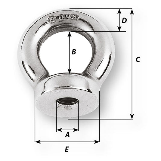 Wichard 1/4 Eye Nut - 1/2