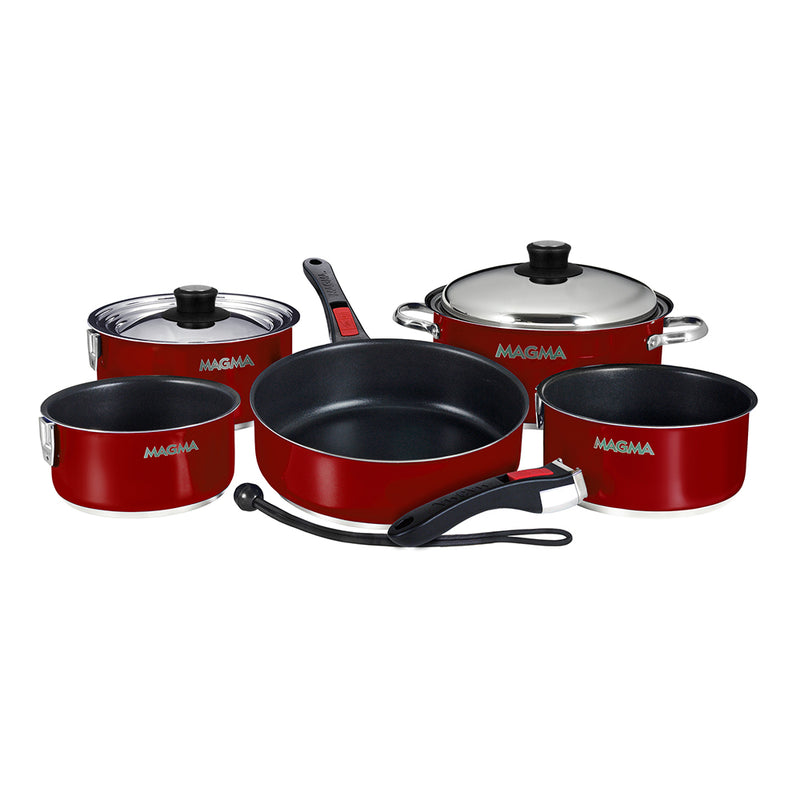 Load image into Gallery viewer, Magma Nestable 10 Piece Induction Non-Stick Enamel Finish Cookware Set - Magma Red [A10-366-MR-2-IN]
