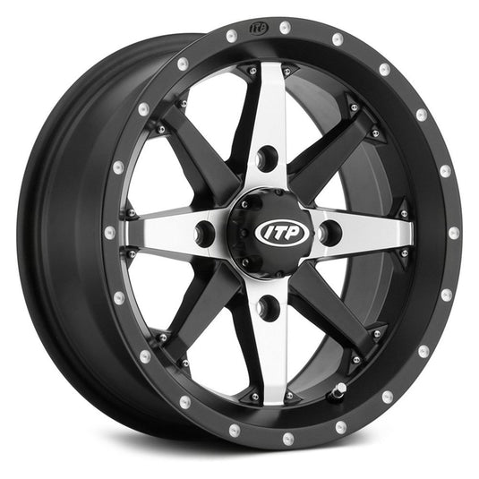 ITP CYCLONE WHEEL BLACK AND MACHINED 14X7