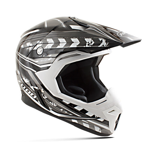 ZOAN SYNCHRONY MX HELMET, MONSTER MATTE BLACK/SILVER - 3X