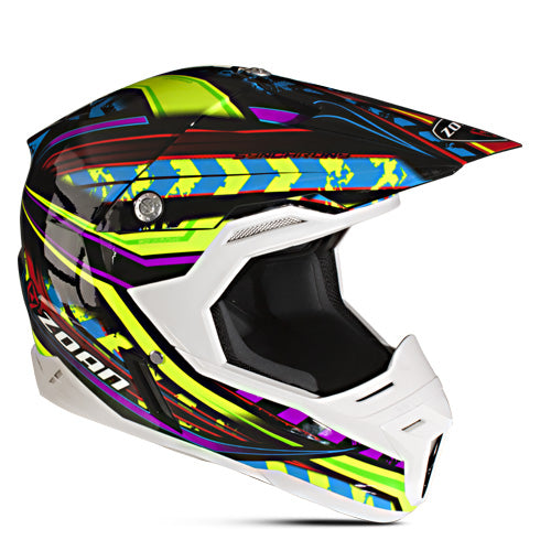 ZOAN SYNCHRONY MX HELMET, MONSTER BLACK/BL/RED/YLW - 2X