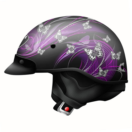 ZOAN ROUTE 66 HALF HELMET - BUTTERFLY, BLK/PURPLE - 2XL