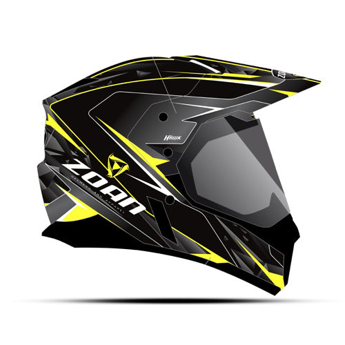 ZOAN SYNCHRONY DUAL SPORT HELMET, HAWK, YELLOW, LG